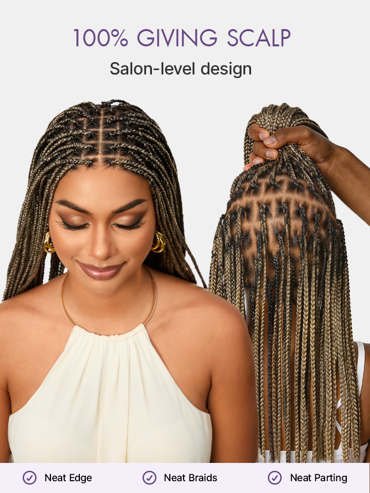 🔥Last Day: 73% Off🔥 Salon Braids HD Lace Knotless Wig