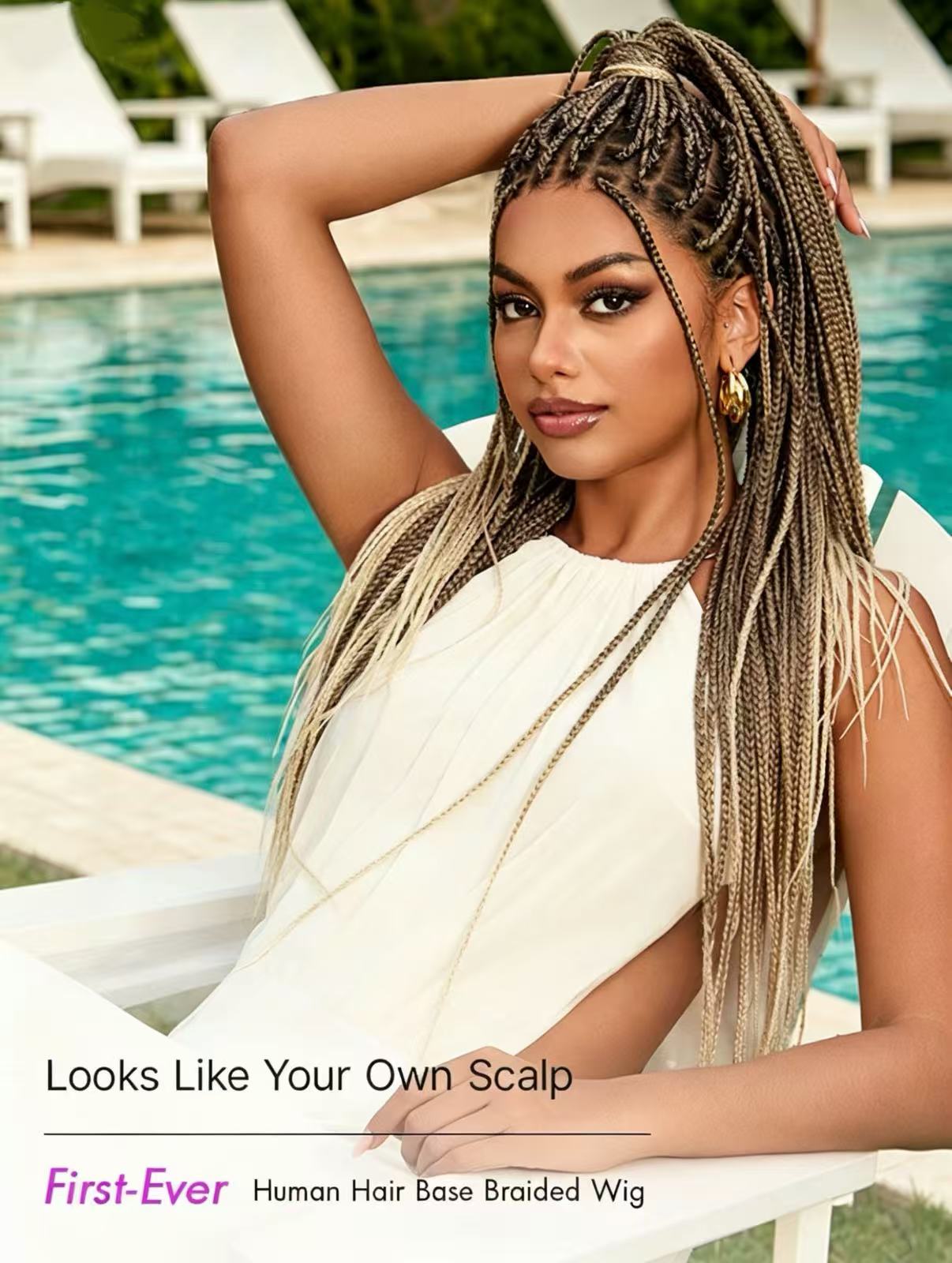 🔥Last Day: 73% Off🔥 Salon Braids HD Lace Knotless Wig